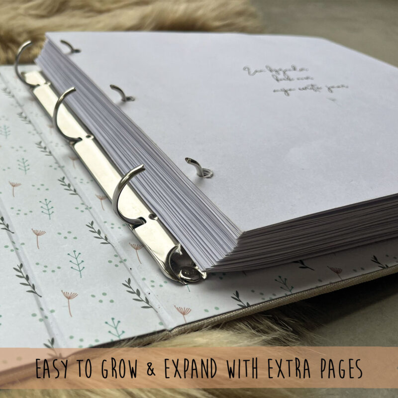 Baby Memory Book - My First Year - Sturdy O-ring Binding - Easy to Grow and Expand with Extra Pages